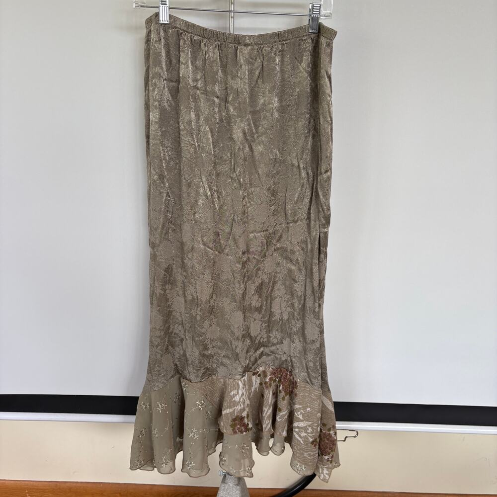 Vintage Whimsygoth Neutral Patchwork Midi Skirt E… - image 4